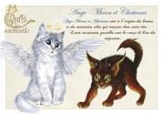 Carte postale Chat enchanté : Ange-Minou et Chatanas de Séverine  PINEAUX