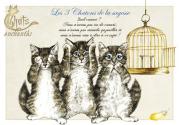 Carte postale Chat enchanté : 3 chatons de la sagesse de Séverine  PINEAUX